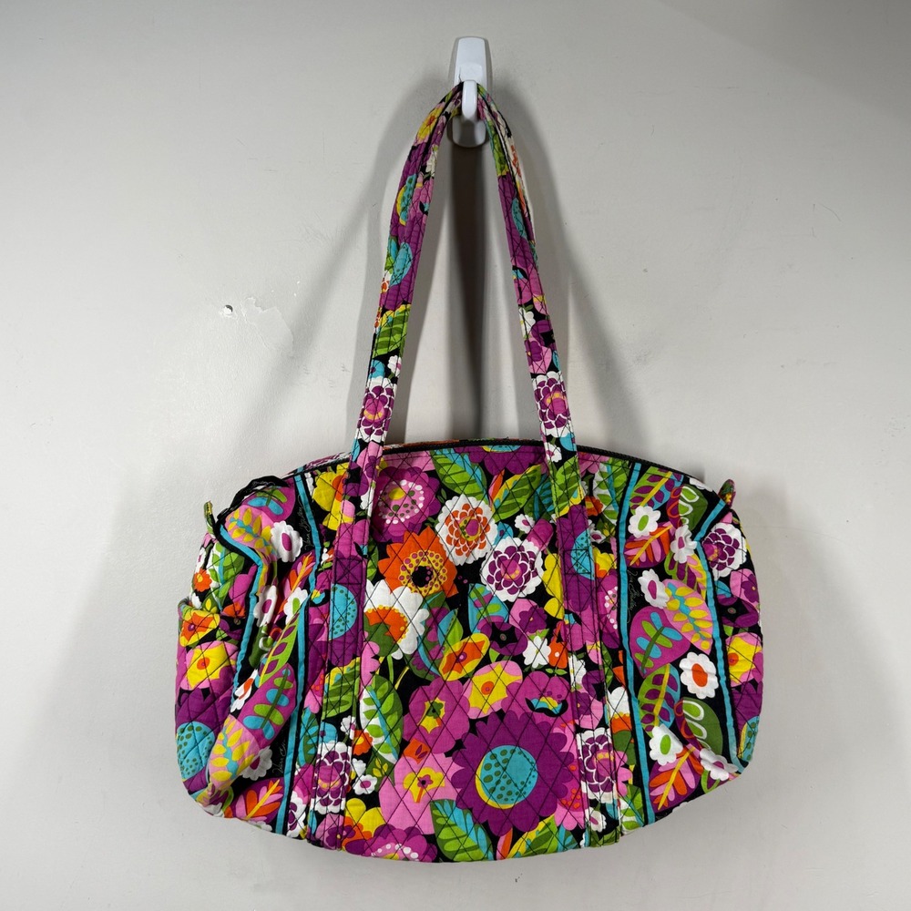 Vera Bradley Va Va Bloom Quilted Cotton Floral Duffel Bag Travel Weekend Tote